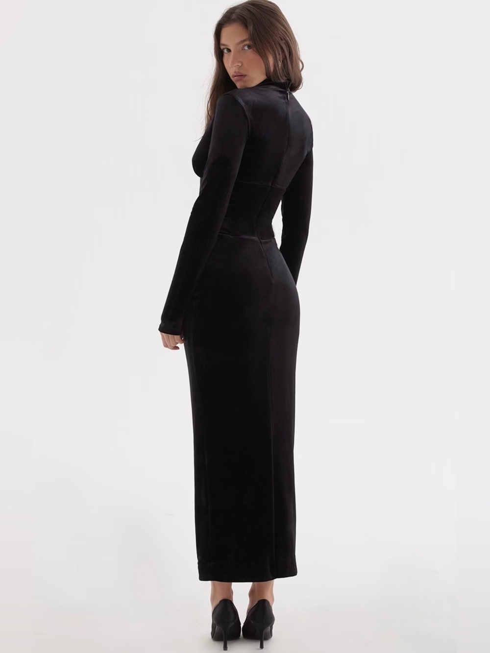 🩷Firm Price🩷House of CB Arabella black velvet corset maxi dress - Picture 9 of 16